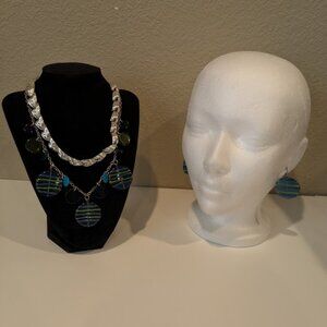 Vintage 1960s jewelry set, adorable necklaces and earrings, Twiggy-inspired